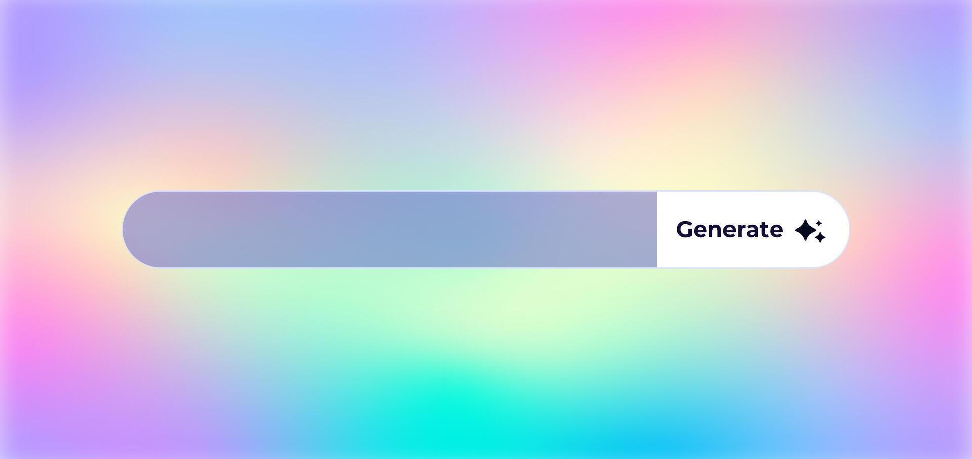 Progress bar with generate button and gradient colors indicating download or upload progress vector