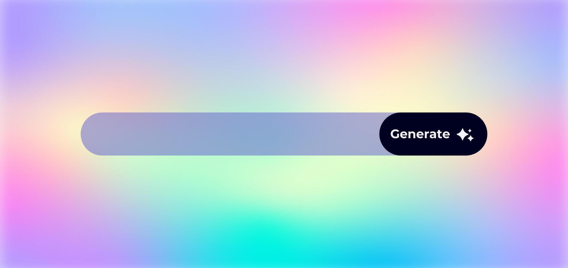 Modern interface search bar with colorful gradient and generate button vector