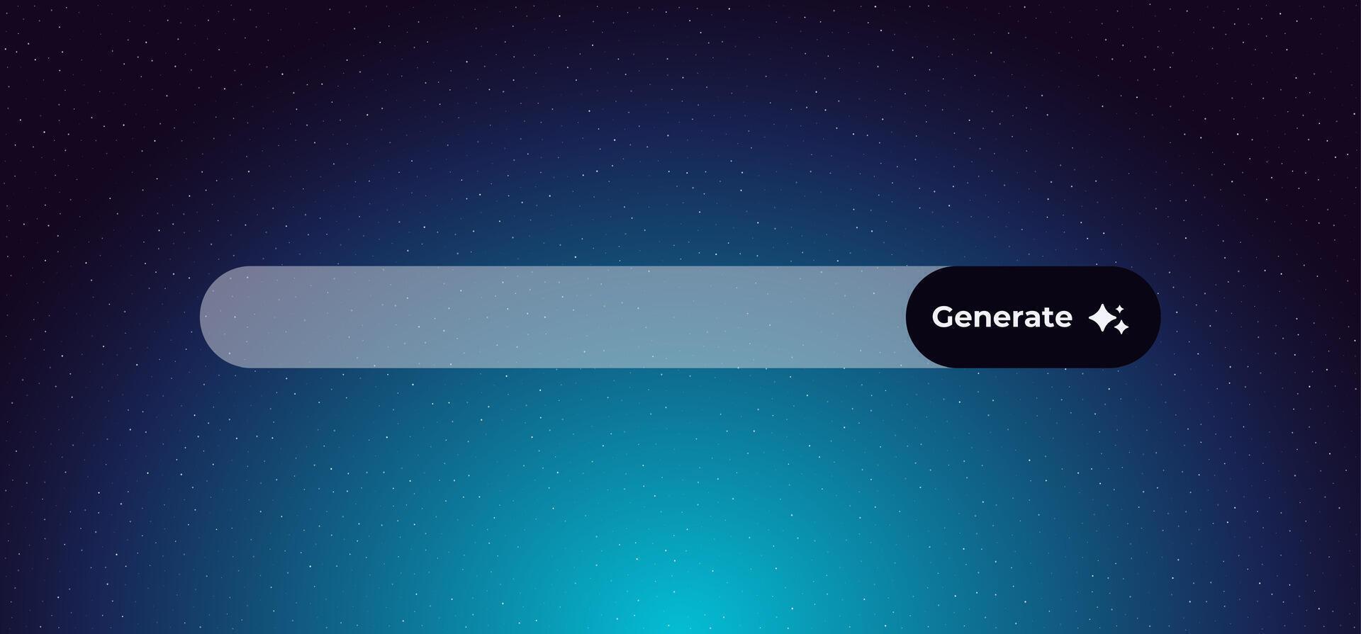 Animated search bar with generate button on vector