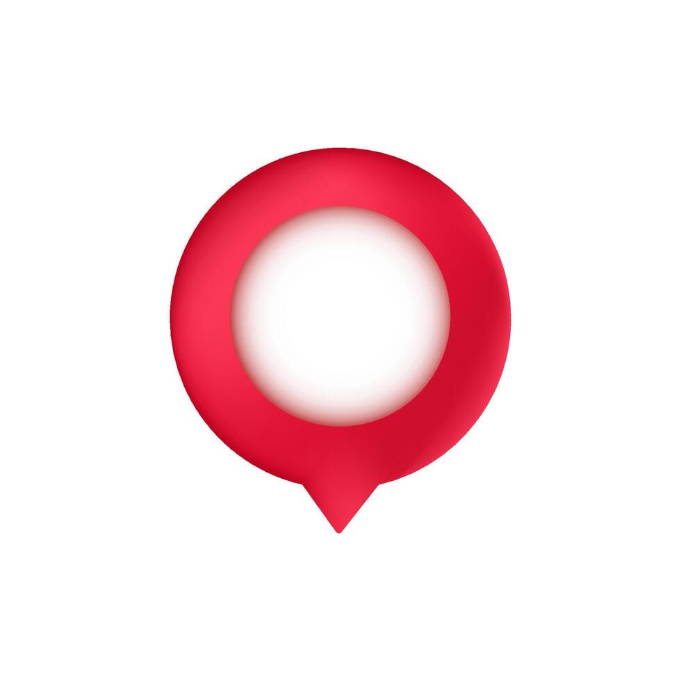 Red circular pin icon with white center for digital map applications and user interfaces vector