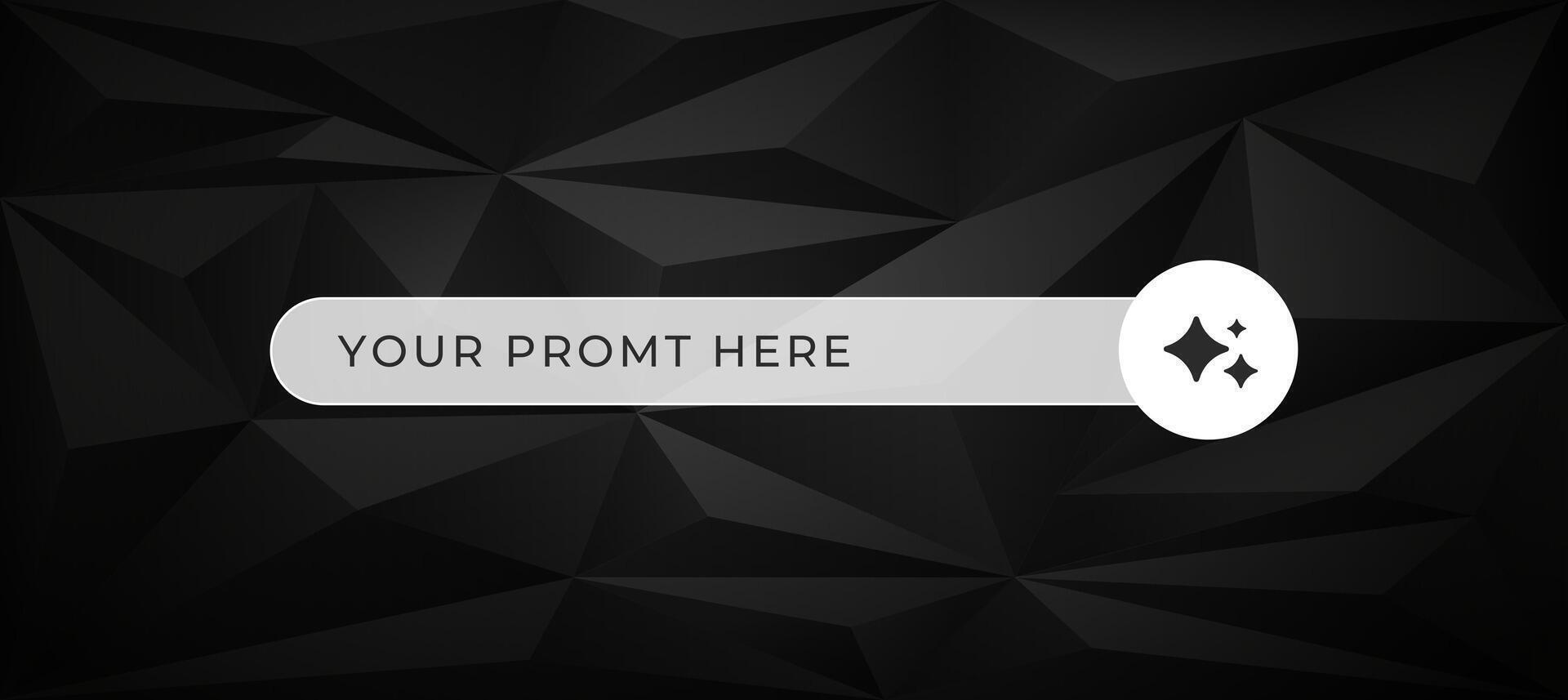 A white bar saying your prompt here on a black background vector
