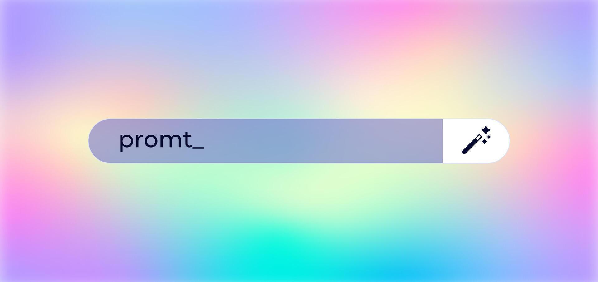 Search bar with gradient colors and typing cursor icon for creative digital applications vector
