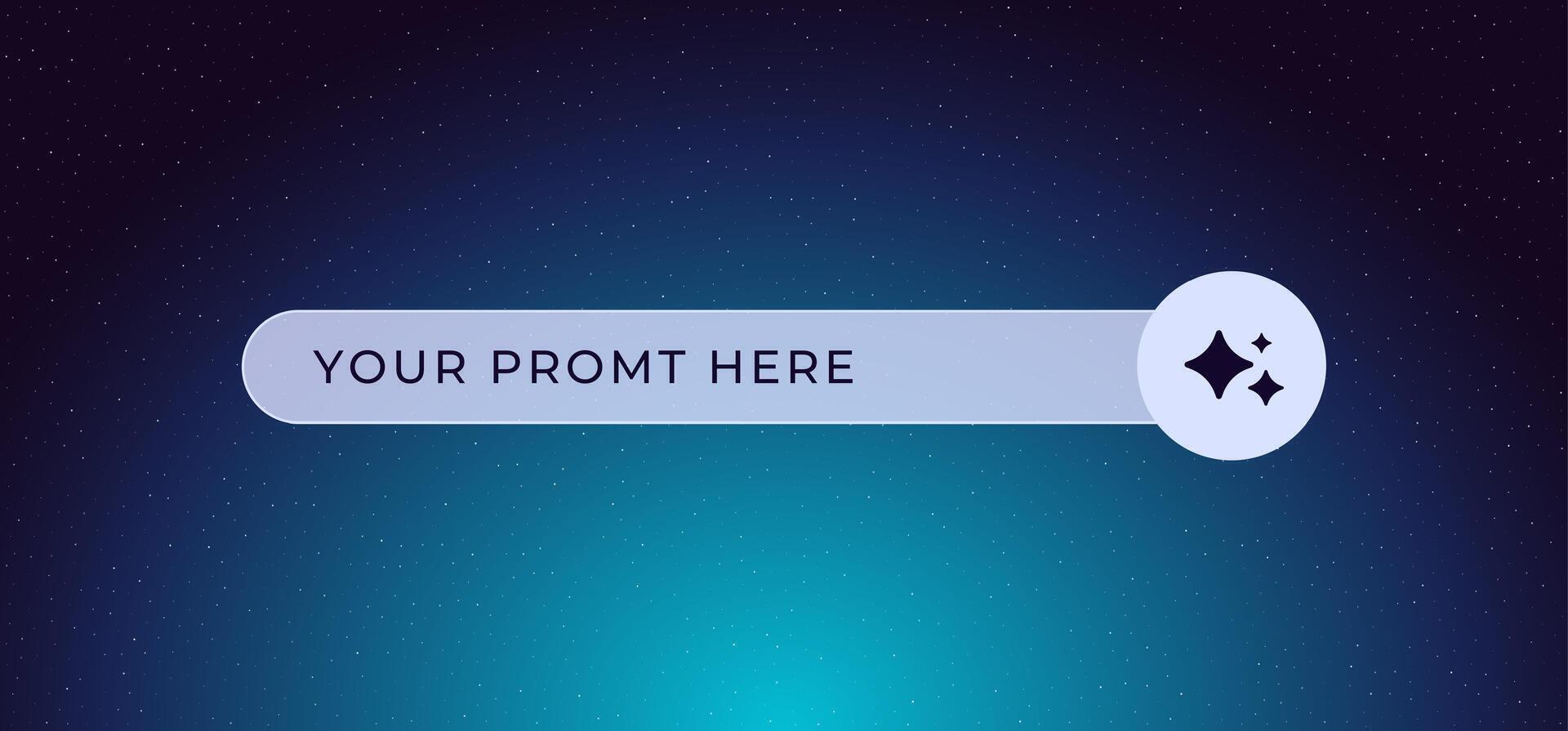 A white bar with the words your prompt here on a blue background vector