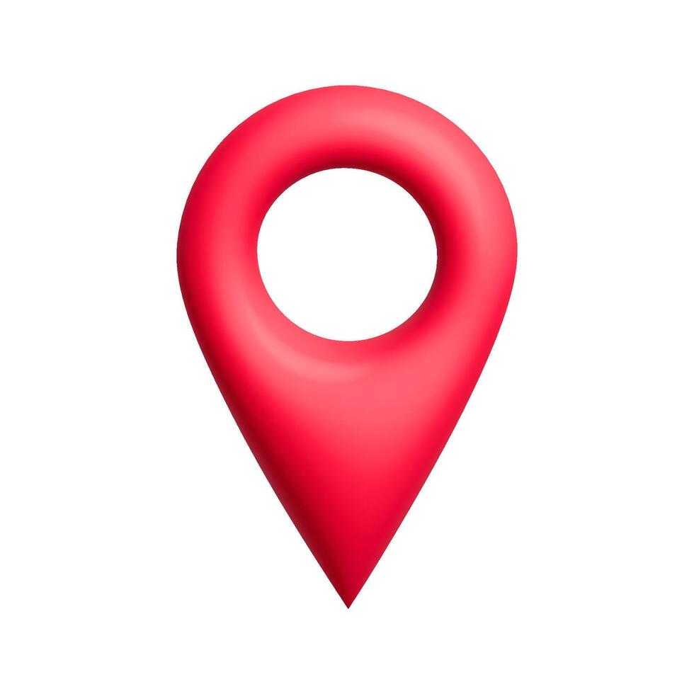 Red map pin icon with open center for gps navigation and location marking in digital maps vector