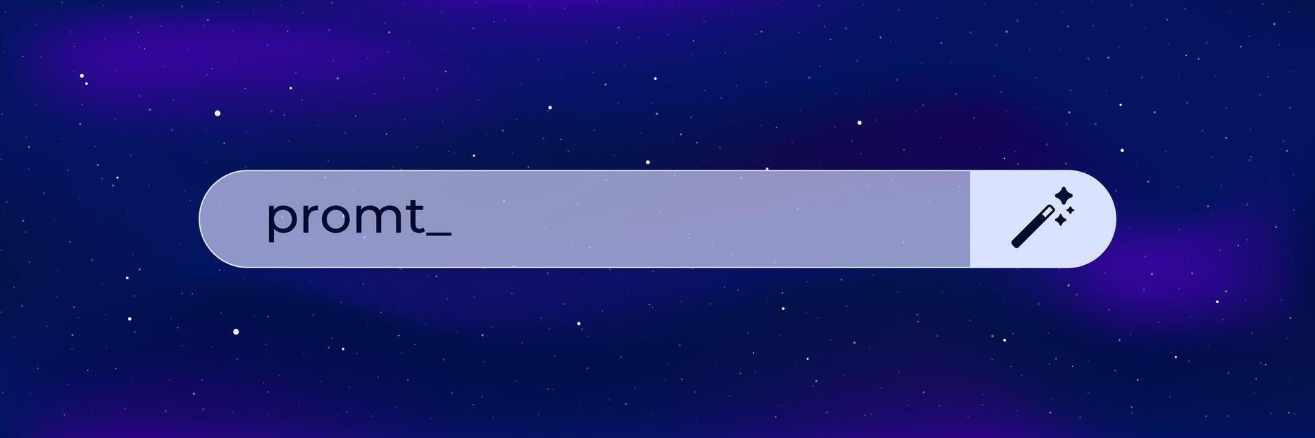 Search bar displaying typo with cursor on a purple and blue starry background vector
