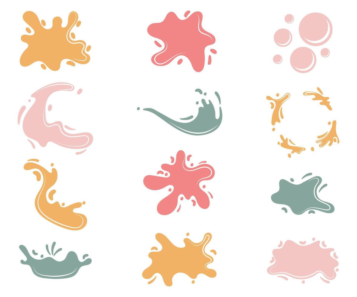 Abstract liquid shapes dynamic forms banner template collection vector