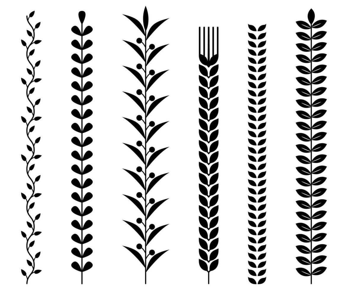 Leaf floral line decorative elegant foral ornament hand drawn vector
