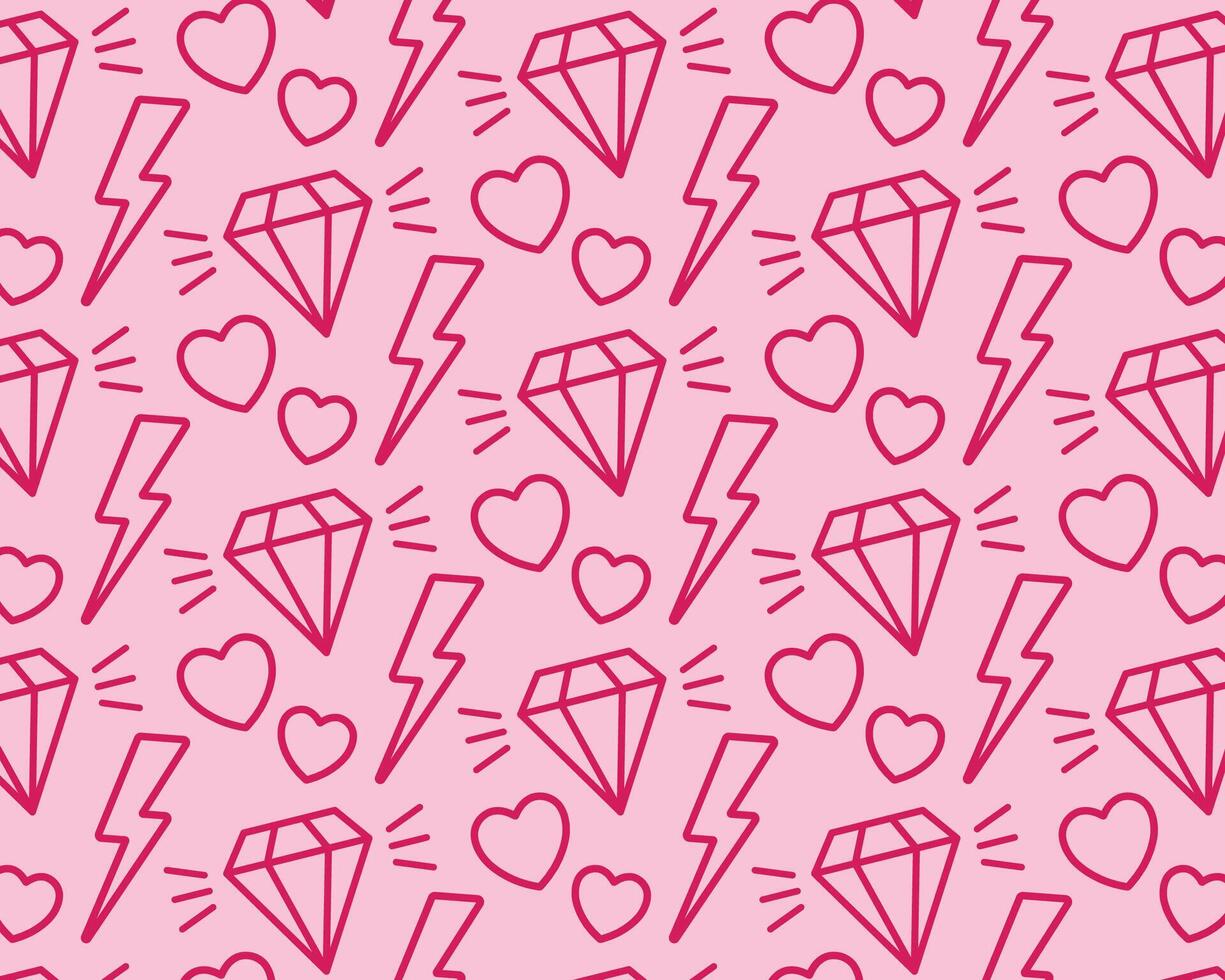 Pink pattern. Pop art elements on pink background. illustration vector