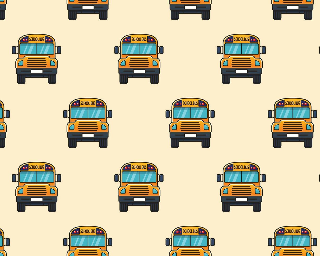 Yellow school bus. Seamless pattern. illustration vector