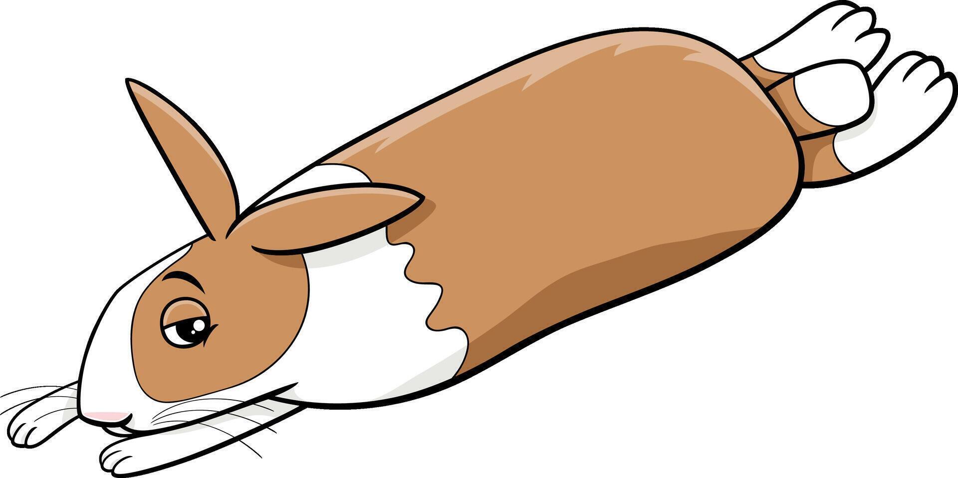 cartoon sleepy lying miniature rabbit animal character vector