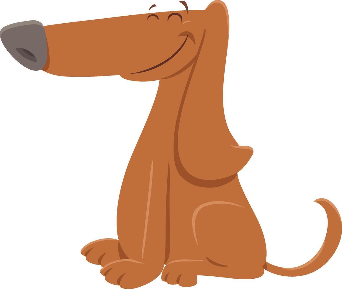 happy cartoon brown dog animal character smiling vector