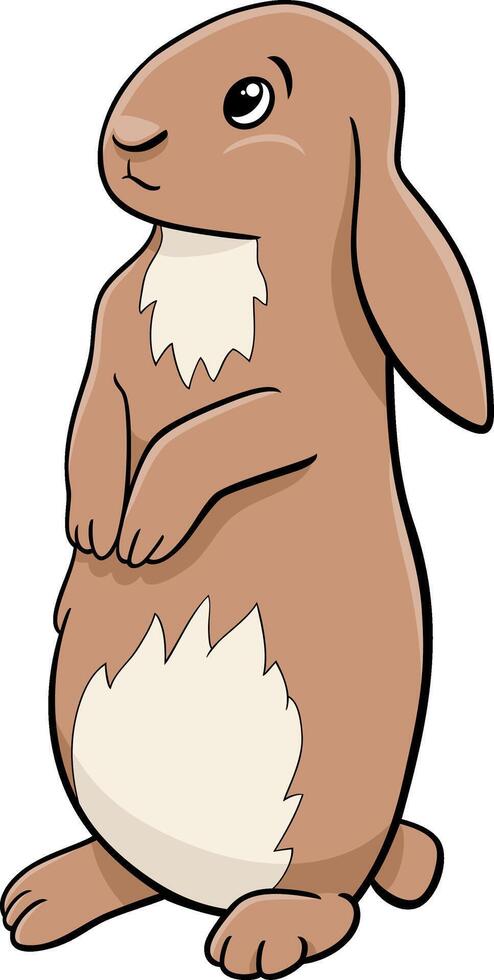 cute cartoon miniature rabbit animal character standing up vector