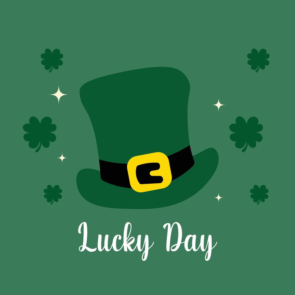 Hat st Patrick day greeting card design vector