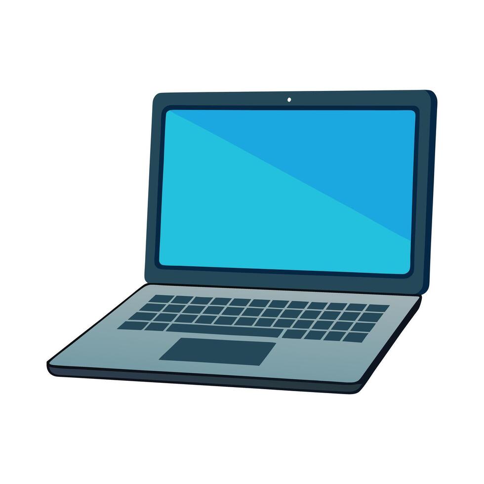 a flat illustration of a laptop vector