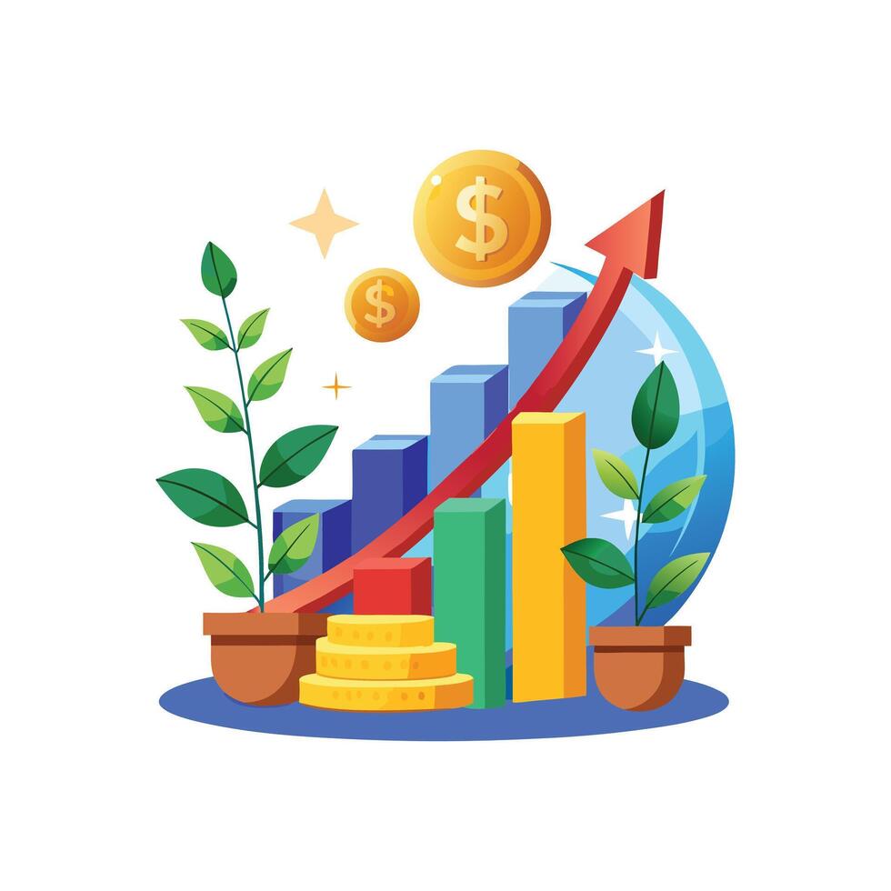 a flat illustration a illustration currency growth vector
