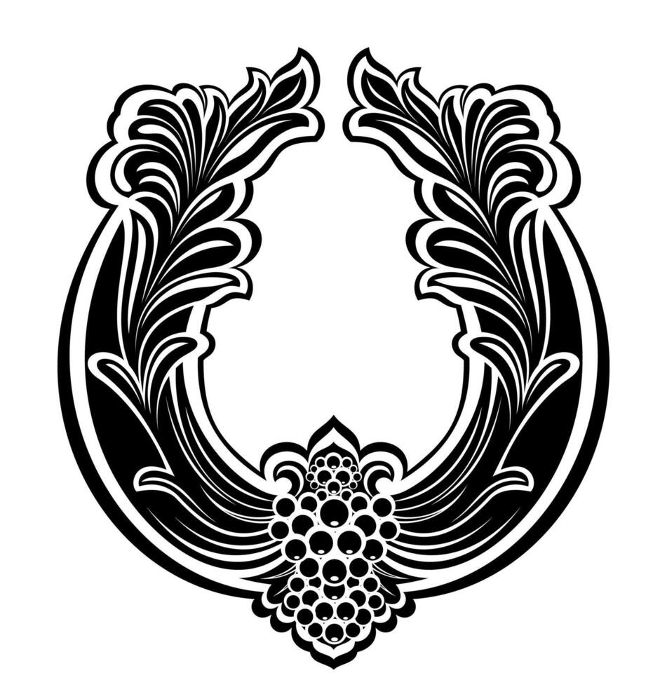 Decorative Horseshoe Icon with berries. Good Luck Horseshoe Icon vector