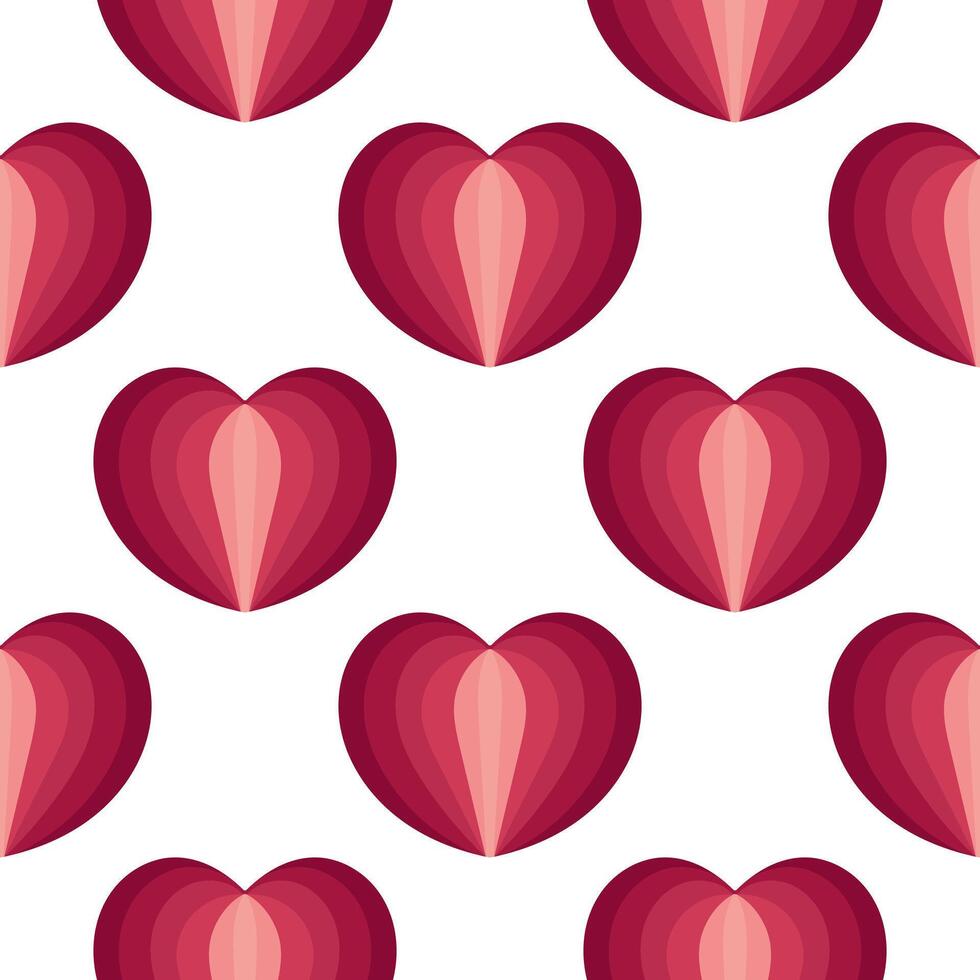 pink heart seamless pattern on white background vector