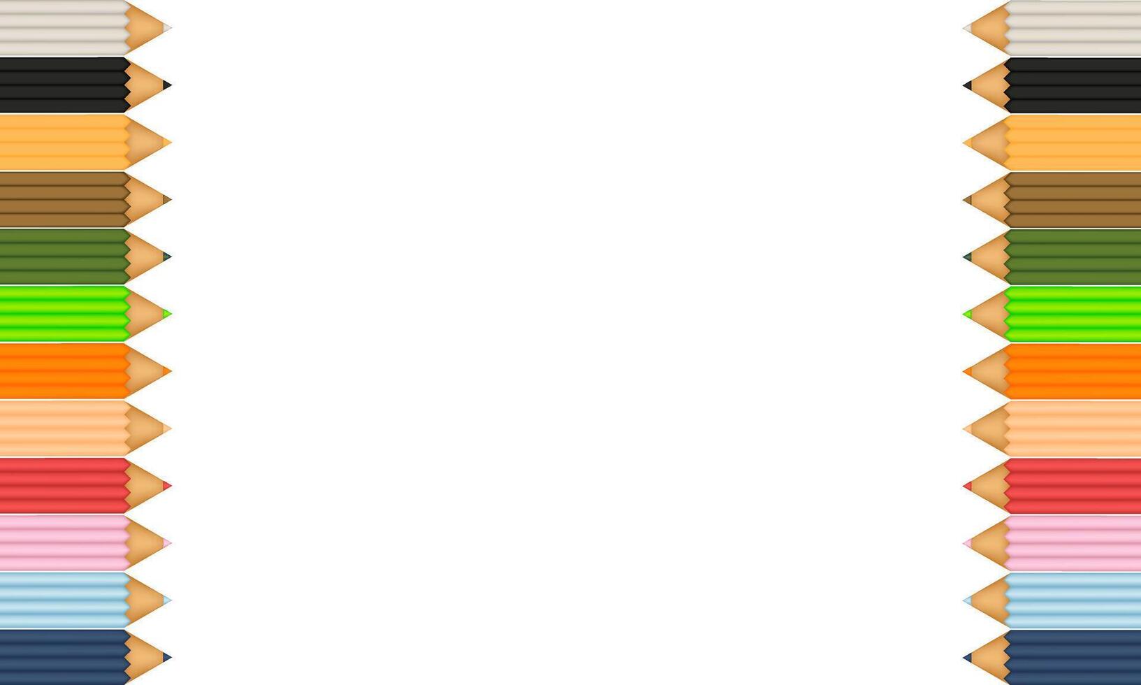 colored pencil background horizontal version with white background vector