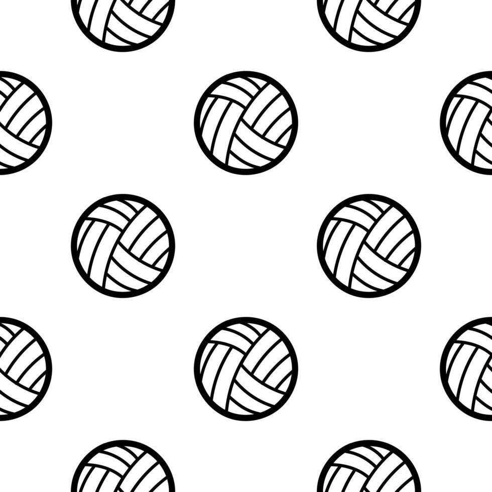 volleyball hand drawn seamless pattern vector
