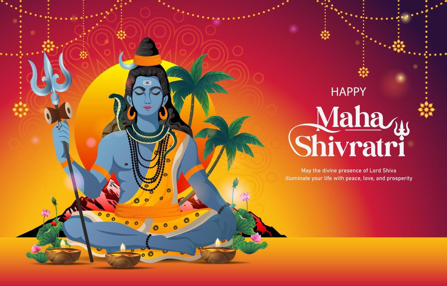 happy maha shivratri background with gradient concept vector