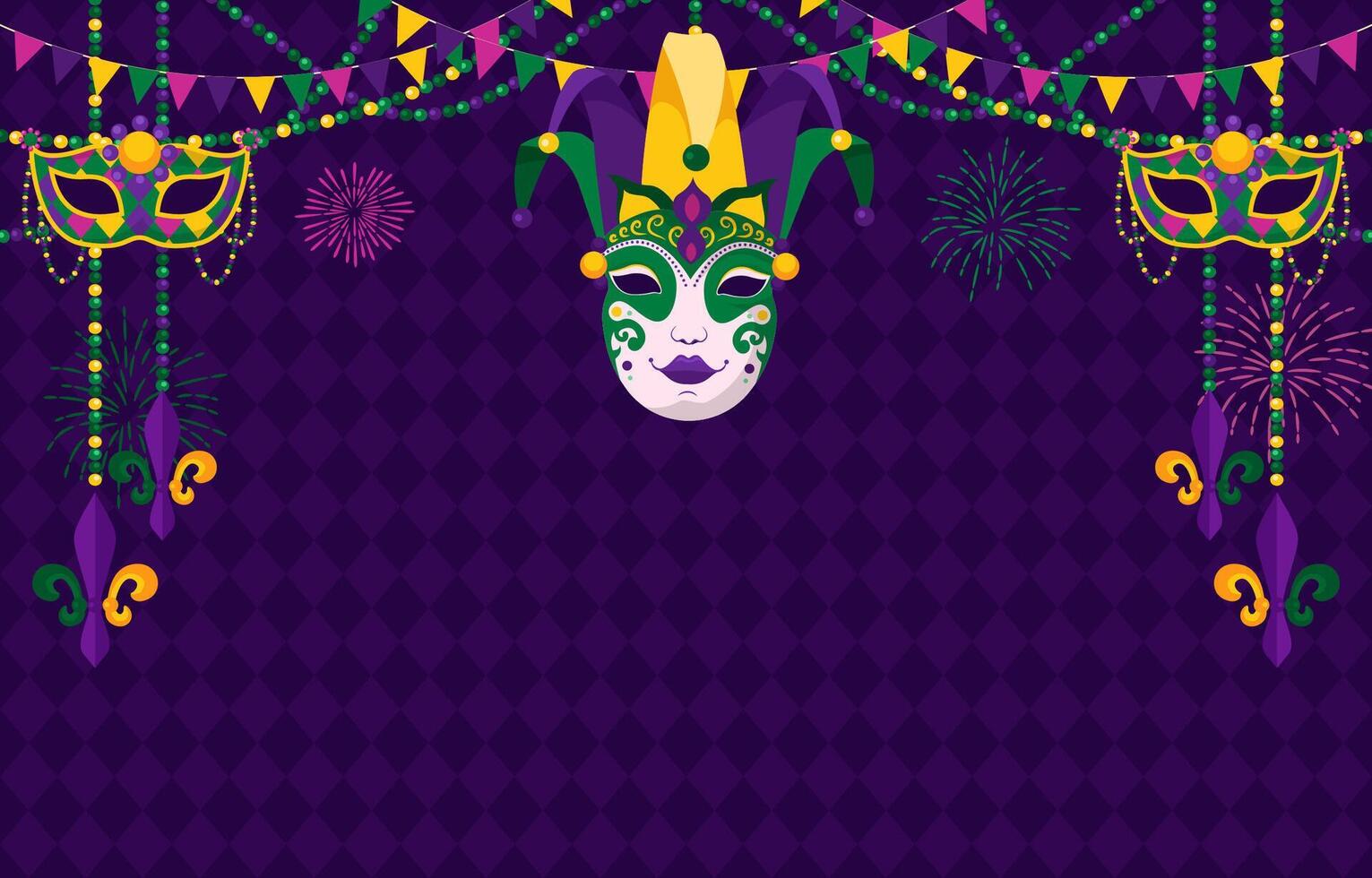 Brazilian Carnival background, masquerade flyer, poster template vector
