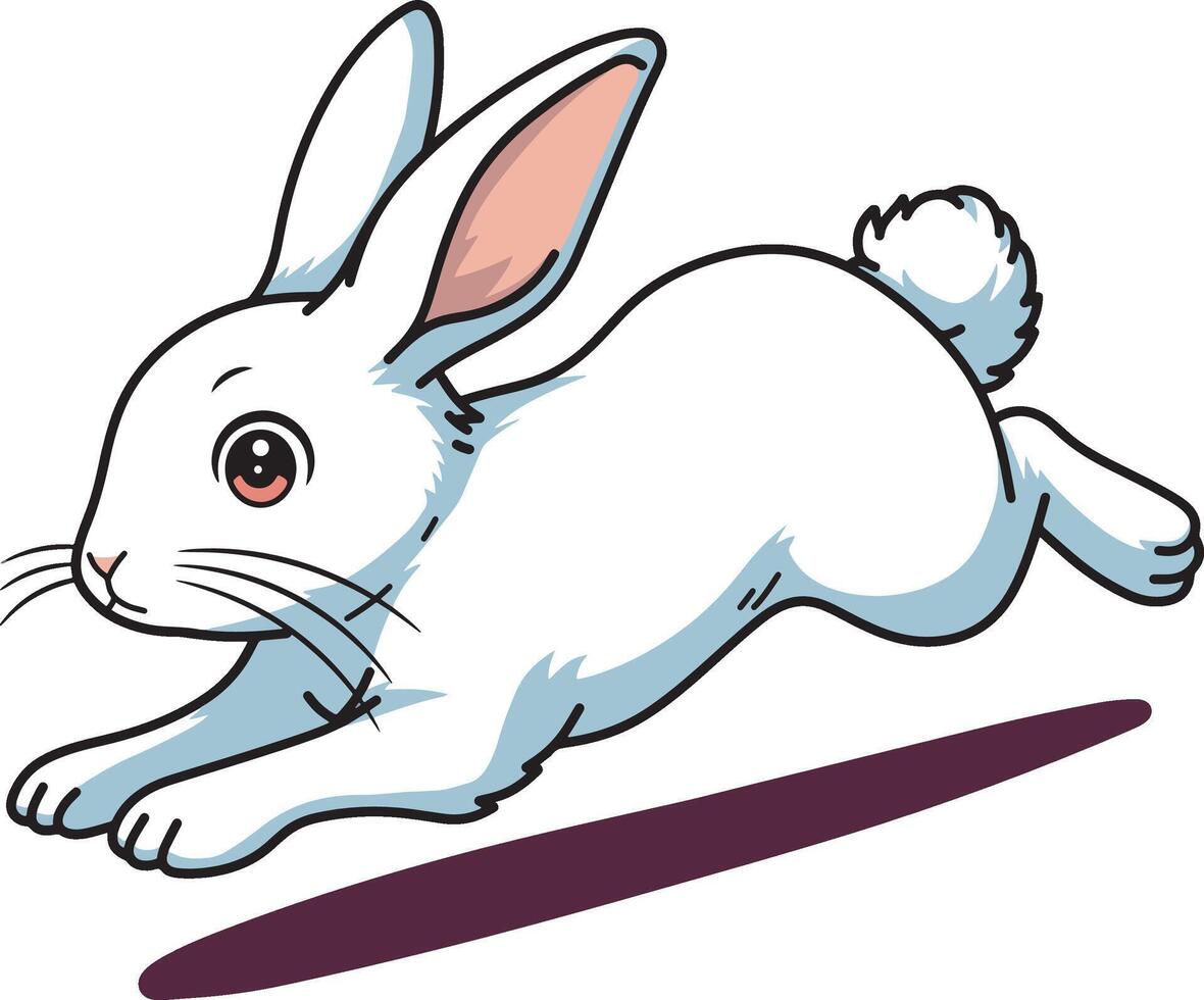 Rabbit jump cartoon illustration vector
