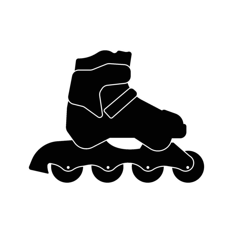 Roller skate icon in black and white on white background vector