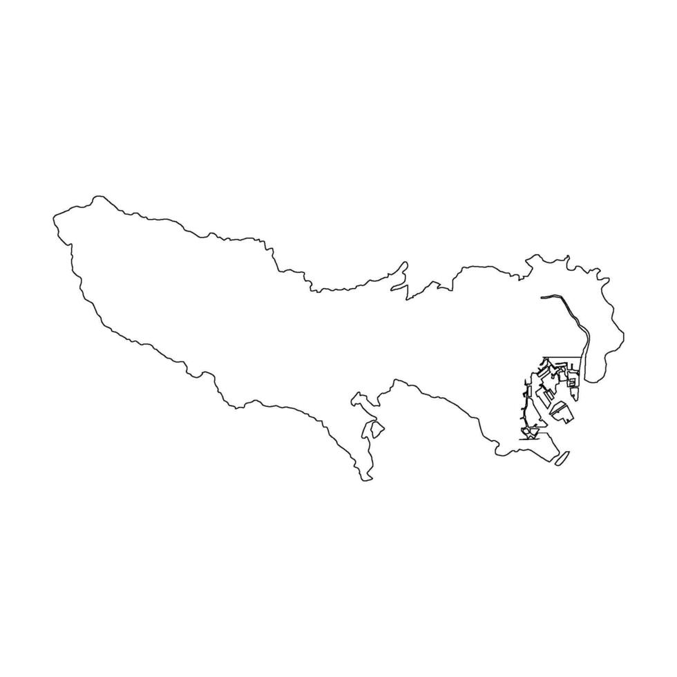 tokyo japan map line vector