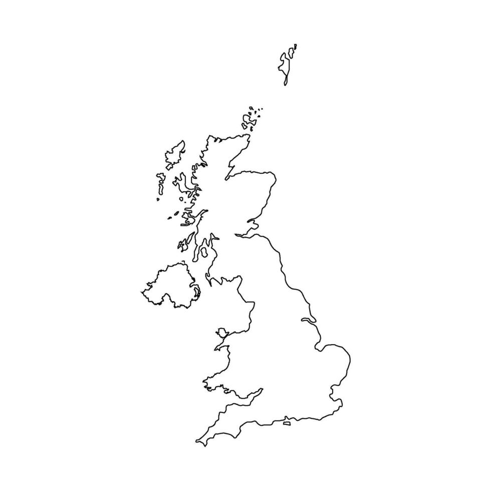 united kingdom map icon line vector