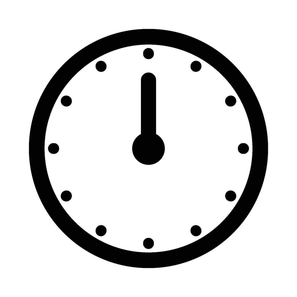 12 o'clock icon line vector