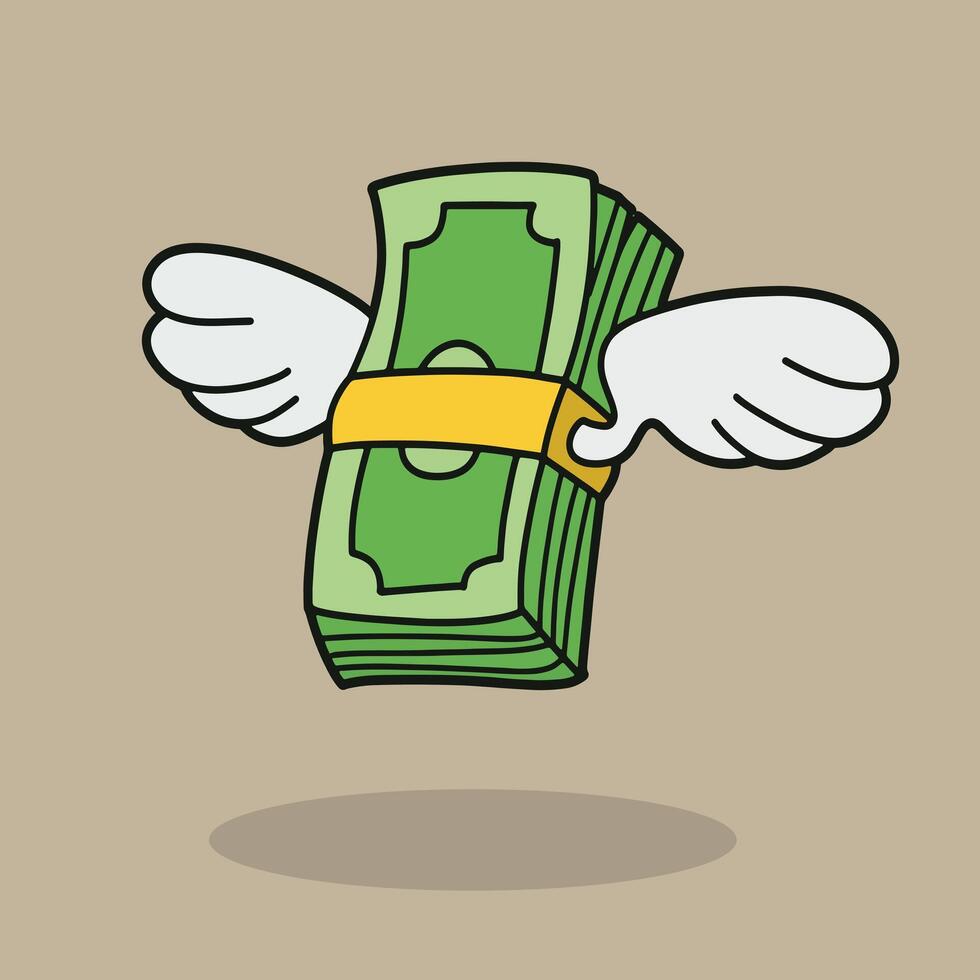 money with wings good for sticker, element design, badge, etc vector