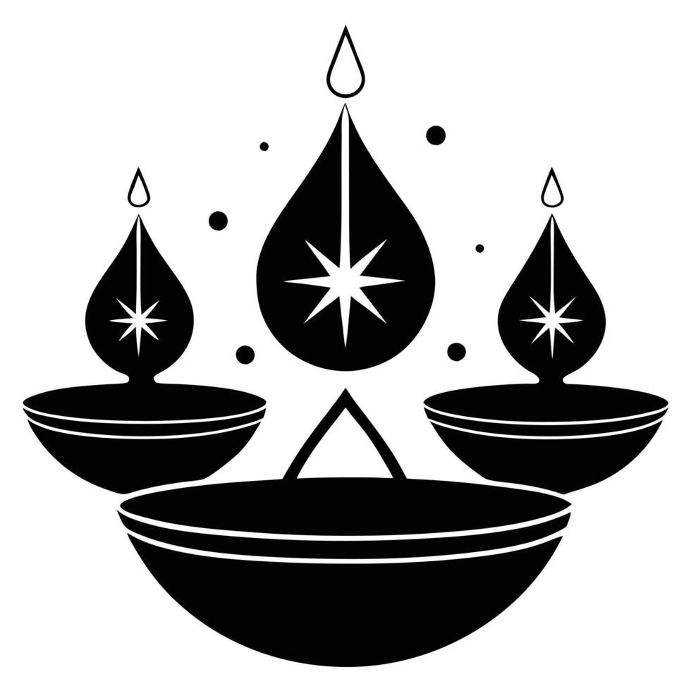 Creative diwali diya icon design on a white background vector