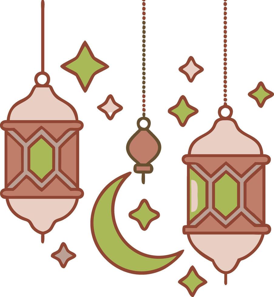 ramadan lanterns silhouette design on a white background vector