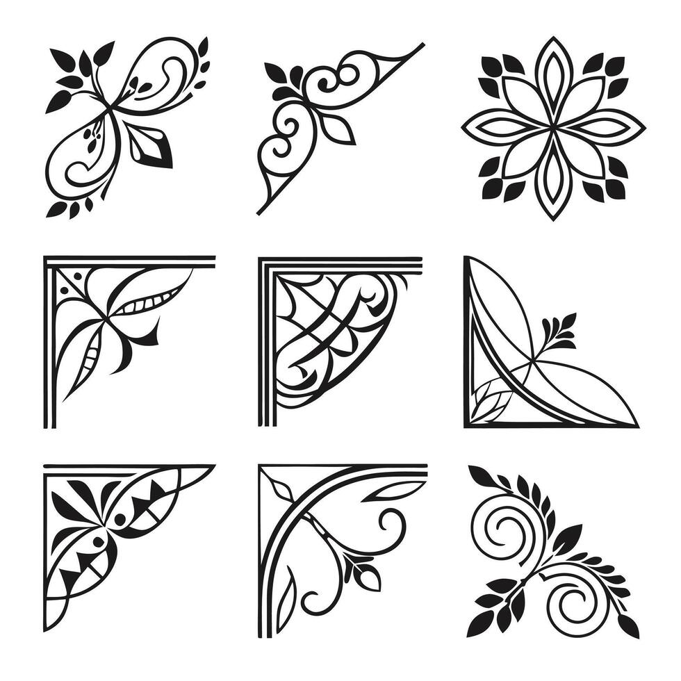set of decorative elements design vector