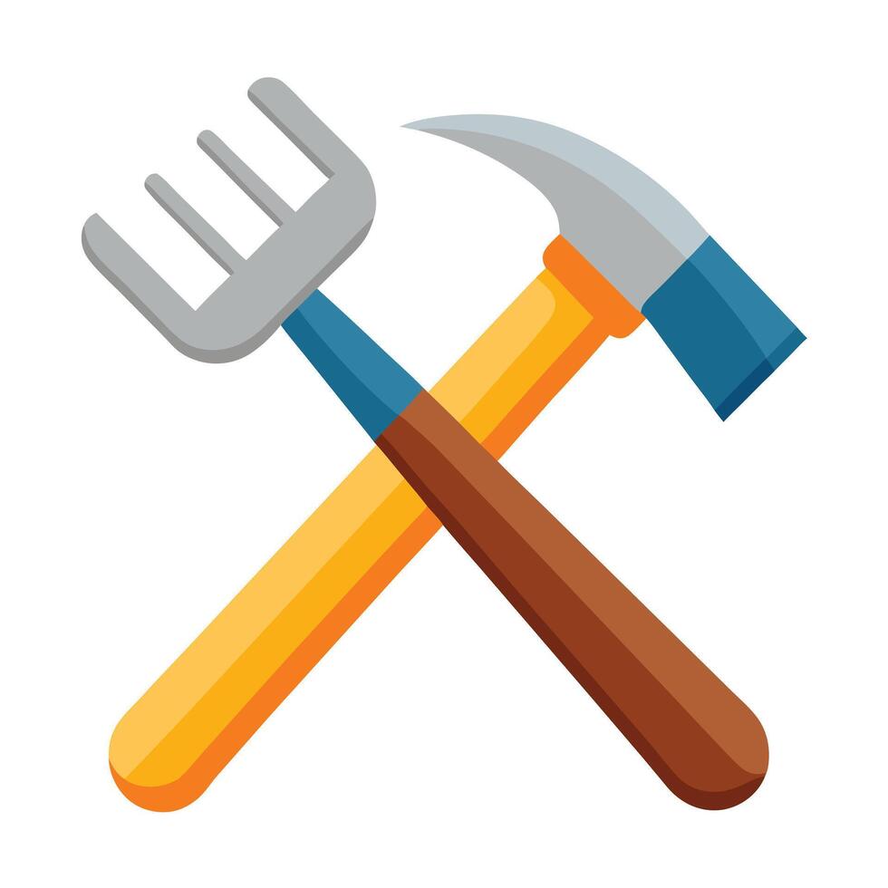 two tools and a fork on a white background vector