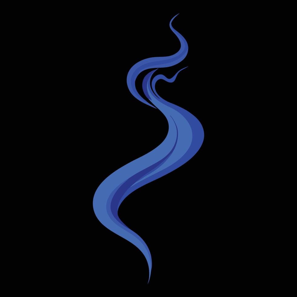 a blue snake with a black background vector