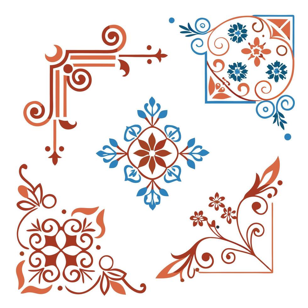set of decorative elements with a white back ground vector