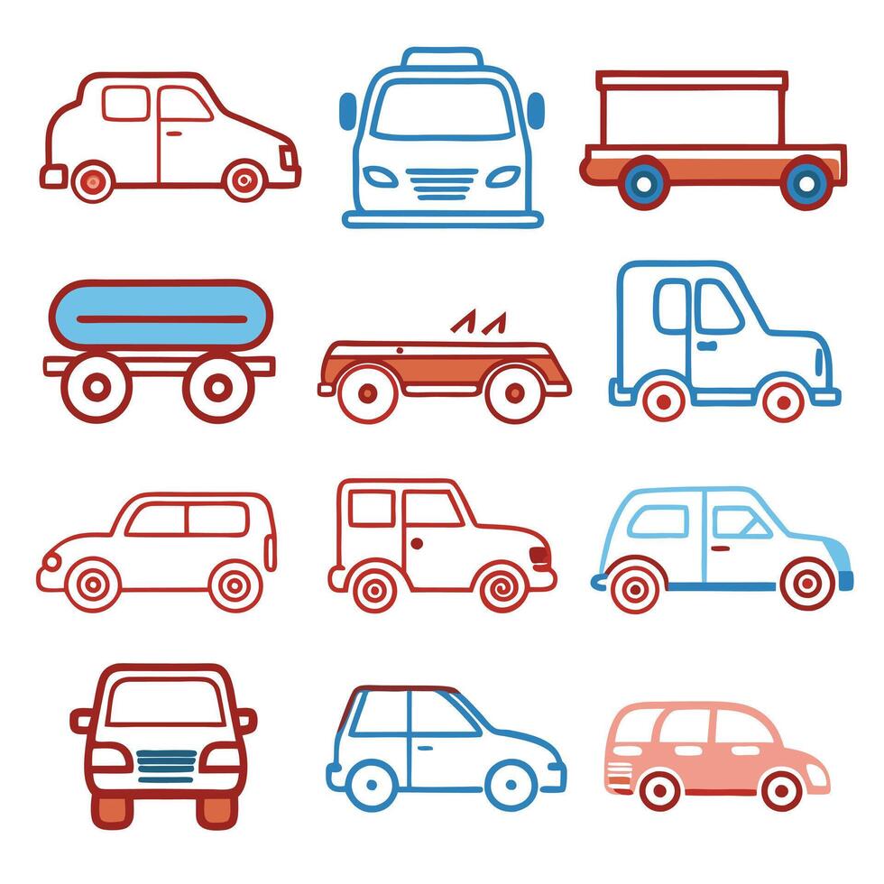 transportation icons set design on a white background vector