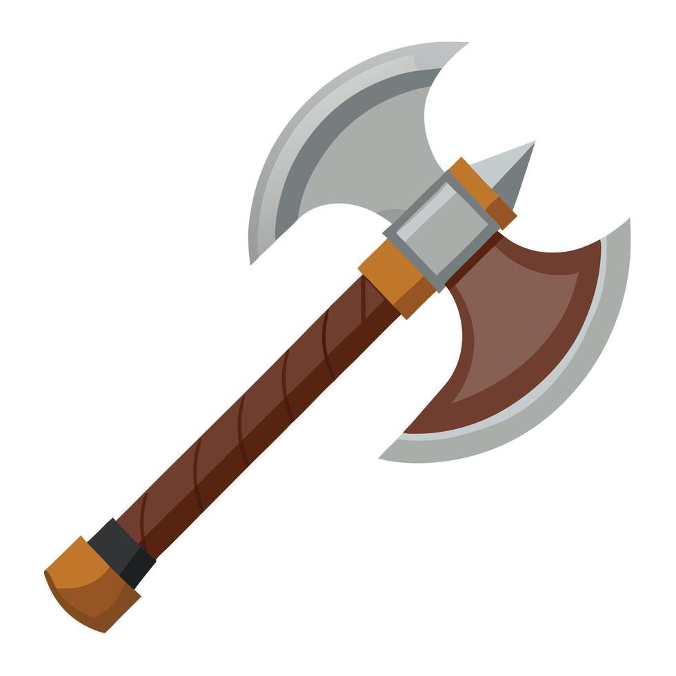 an axe with a wooden handle and a wooden handle vector