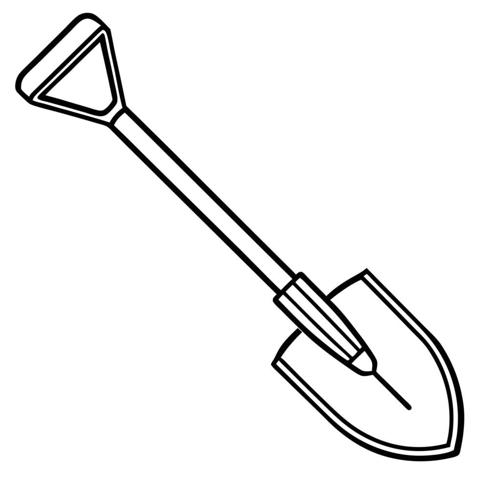 a shovel outline on a white background vector