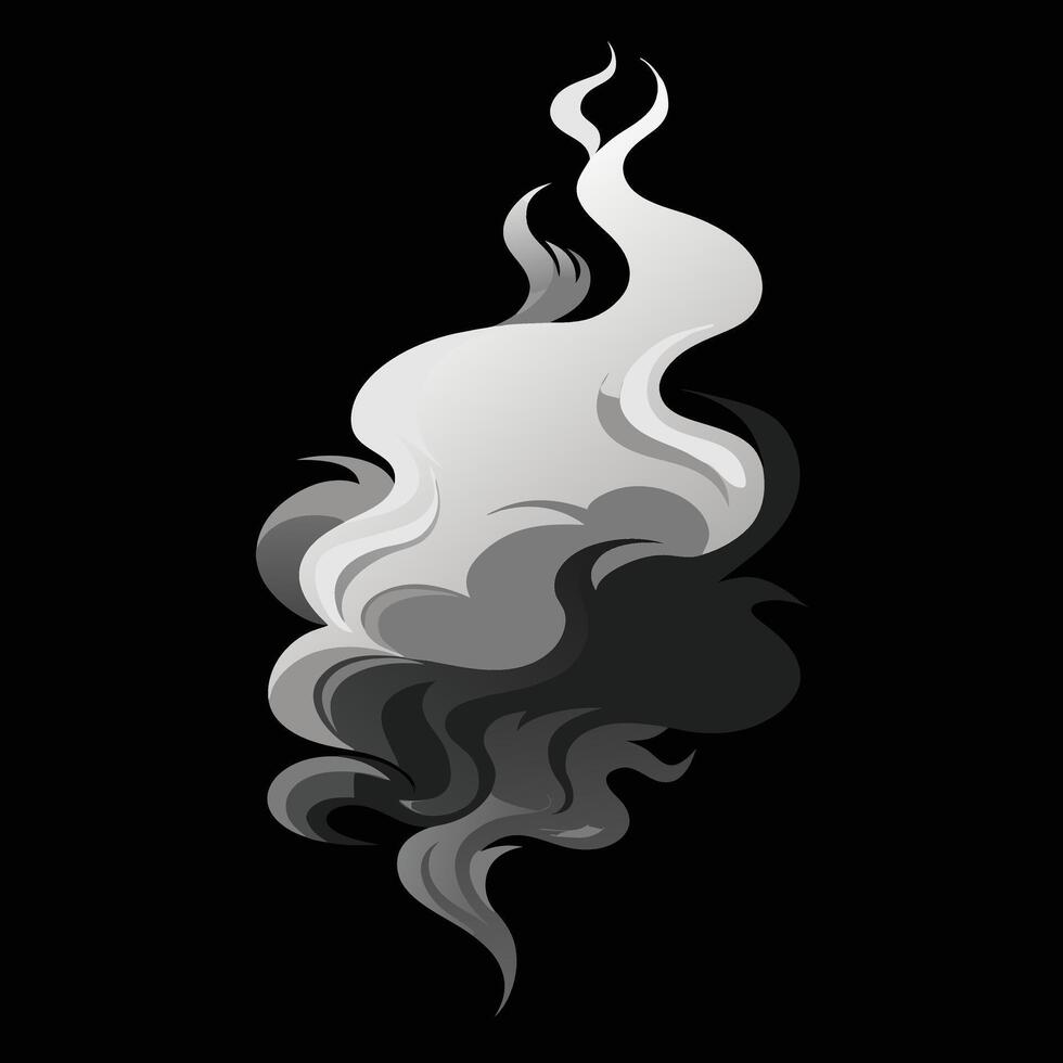 black and white smoke cloud on a black background vector