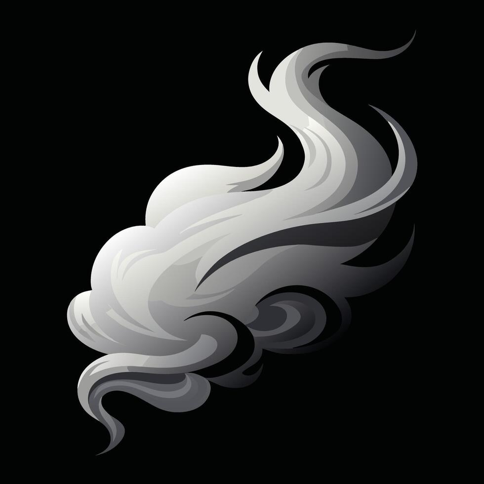 illustration of a smoke cloud on a black background vector