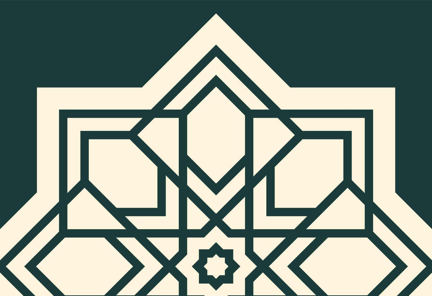 an islamic geometric pattern on a green background vector