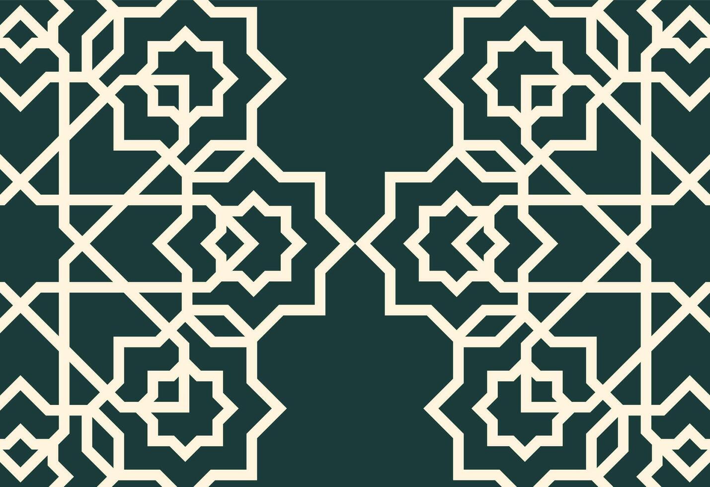 a green and white geometric ornament pattern vector