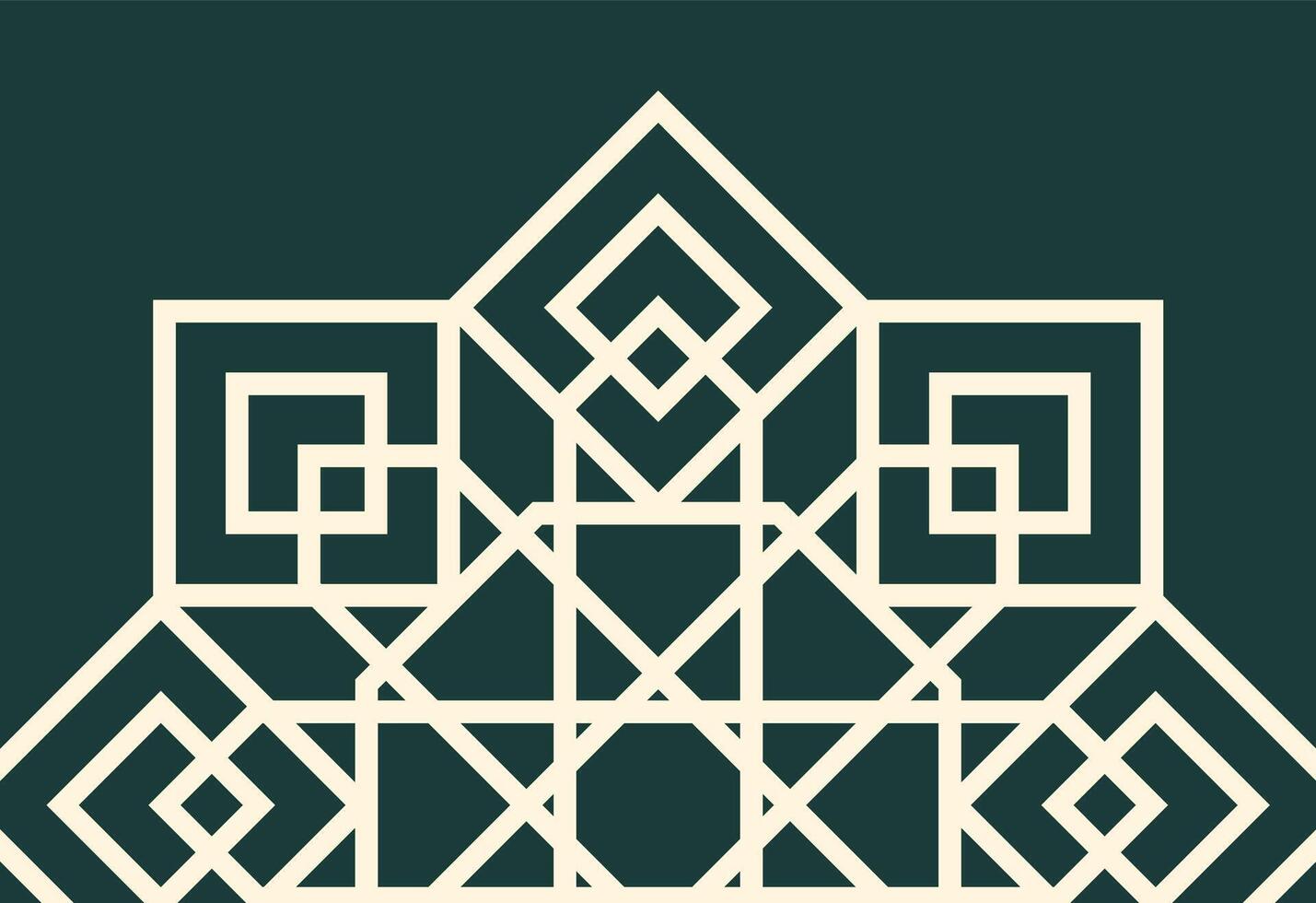 seamless geometric pattern, Arabic pattern on a green background, an abstract geometric design on a green background vector