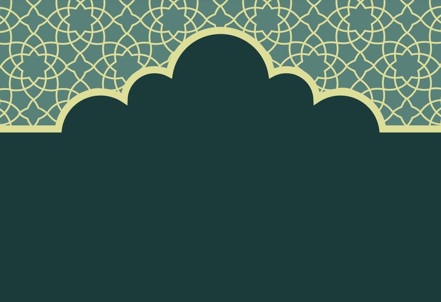 an islamic pattern with a green background and a white arch vector