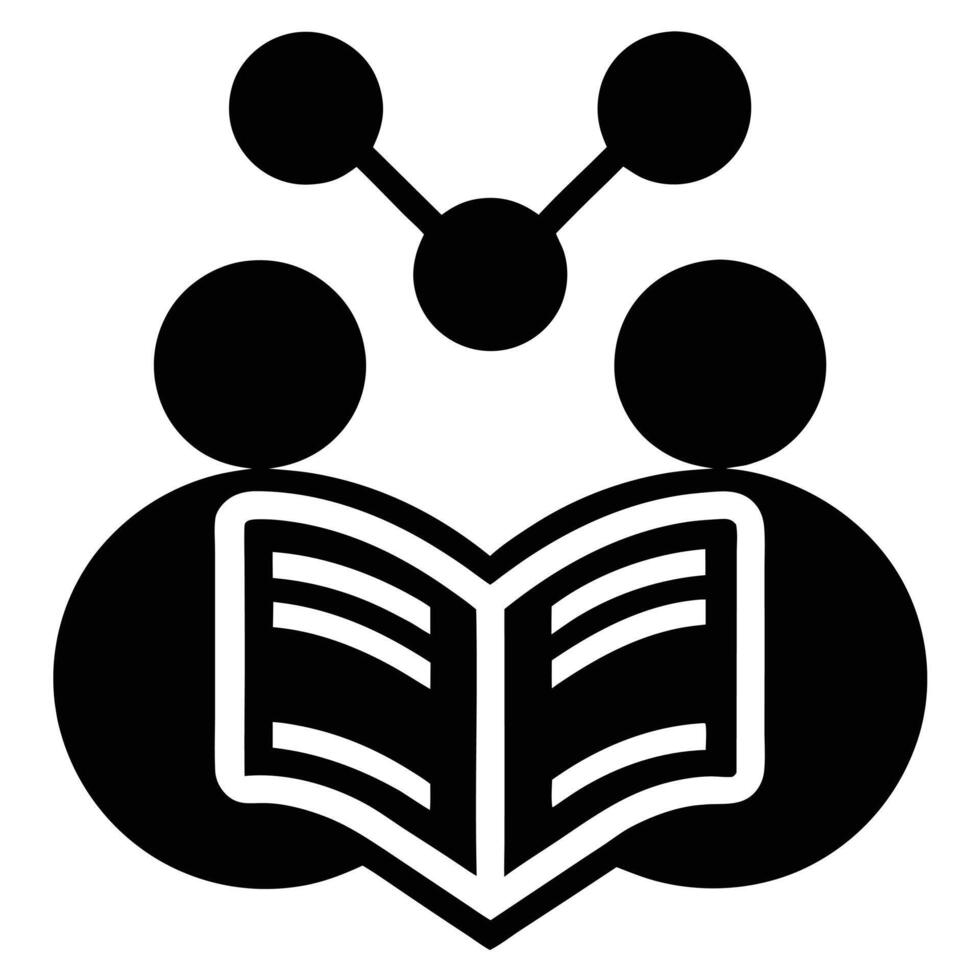 education symbol, open book, reading together vector