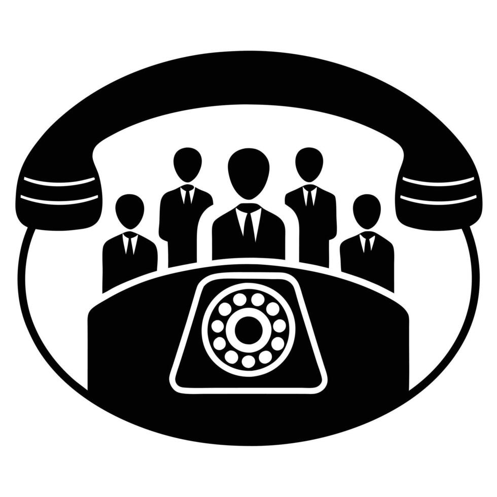 Retro conference call icon vector