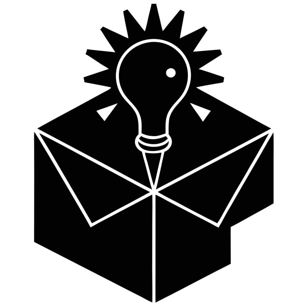 light bulb emerging from box vector