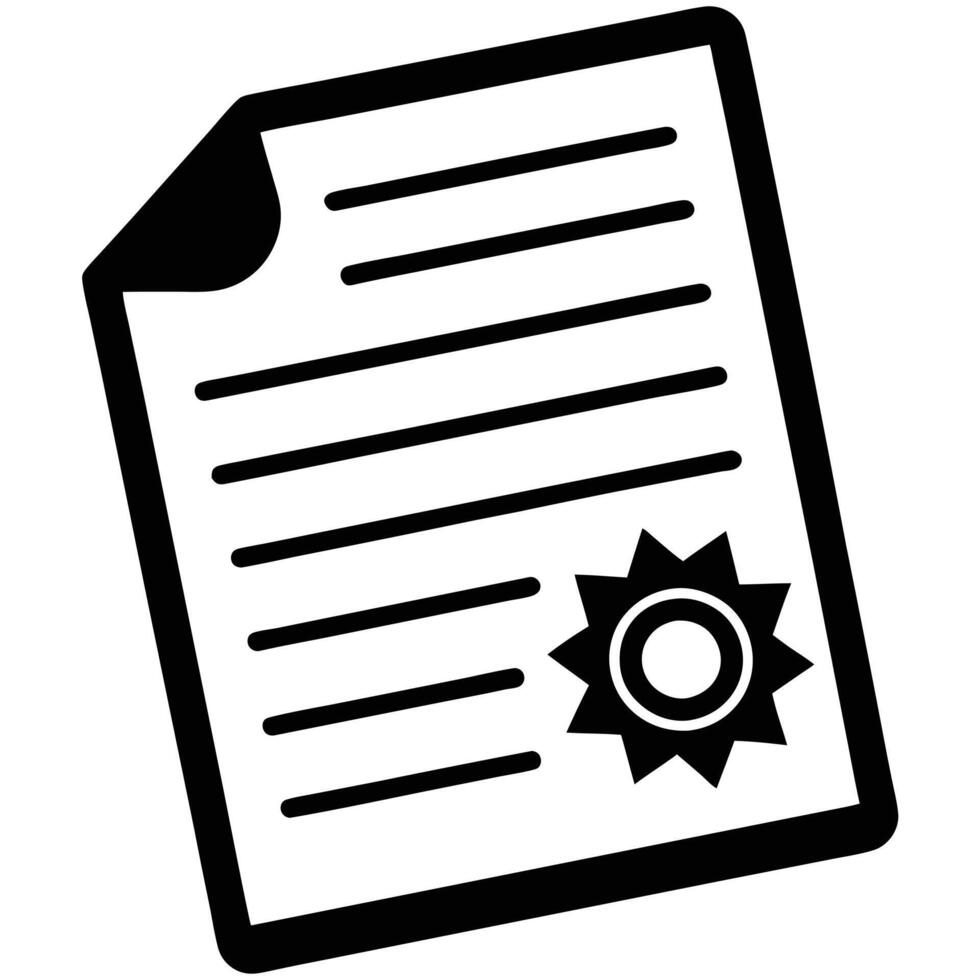 Document icon, certificate, official paper vector